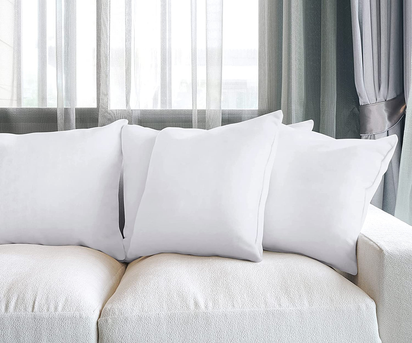 Utopia Bedding Throw Pillows (Set of 4, White), 20 X 20 Inches Pillows for Sofa, Bed and Couch Decorative Stuffer Pillow