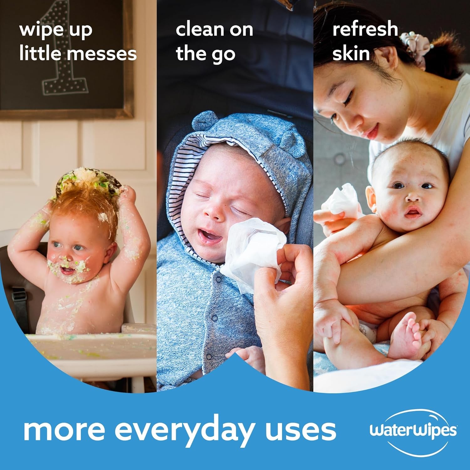Waterwipes Original Baby Wipes, 99.9% Water, 3-In-1 Cleans, Cares, Protects, Unscented & Hypoallergenic, 720 Count (12 Packs), Packaging May Vary