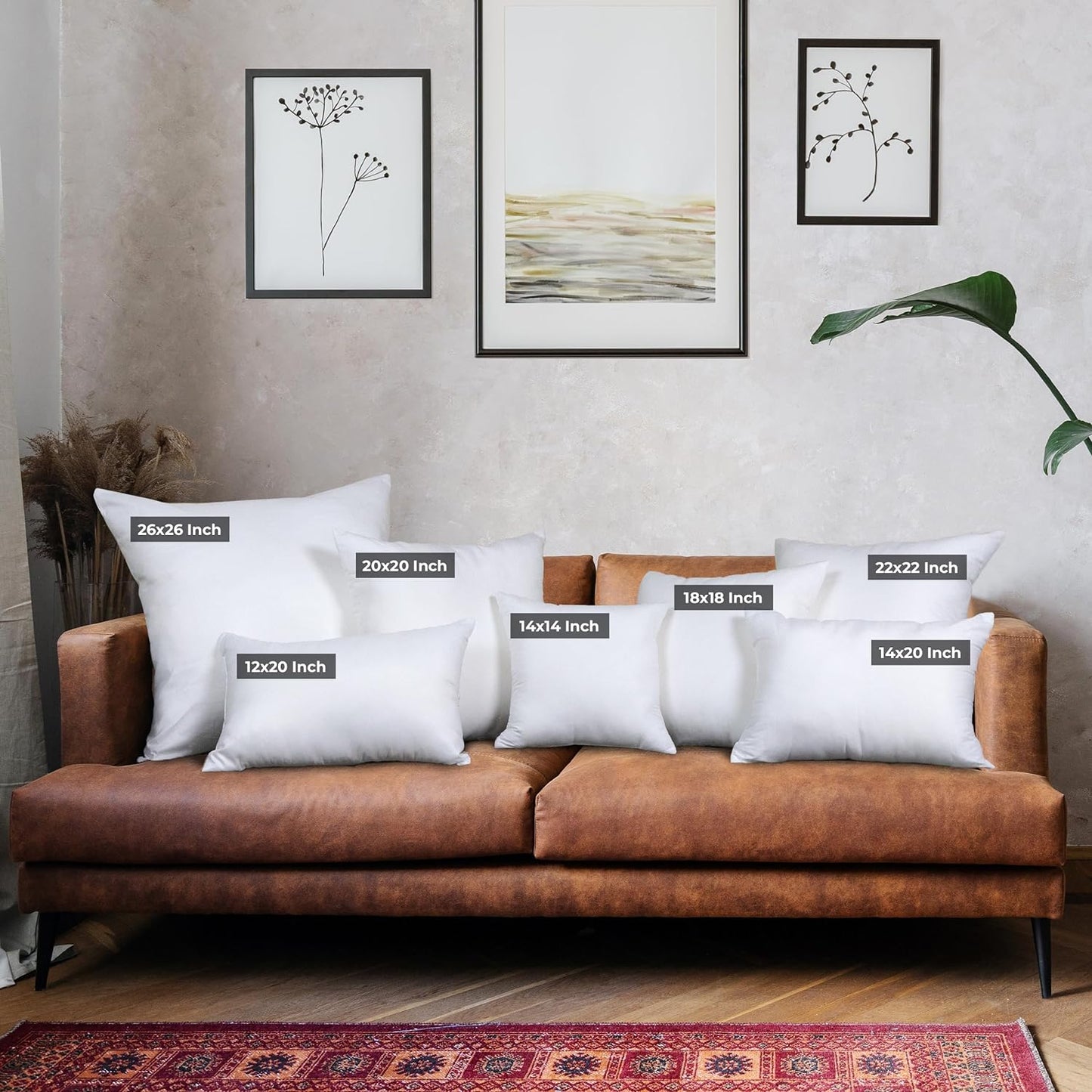 Utopia Bedding Throw Pillows (Set of 4, White), 20 X 20 Inches Pillows for Sofa, Bed and Couch Decorative Stuffer Pillow