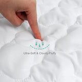 Crib Mattress Protector Sheets Fitted Waterproof Crib Mattress Pad Cover, Noiseless & Machine Wash 100% Absorbent Crib/Toddler Mattress Protector Sheet Quilted, White, 52" X 28"