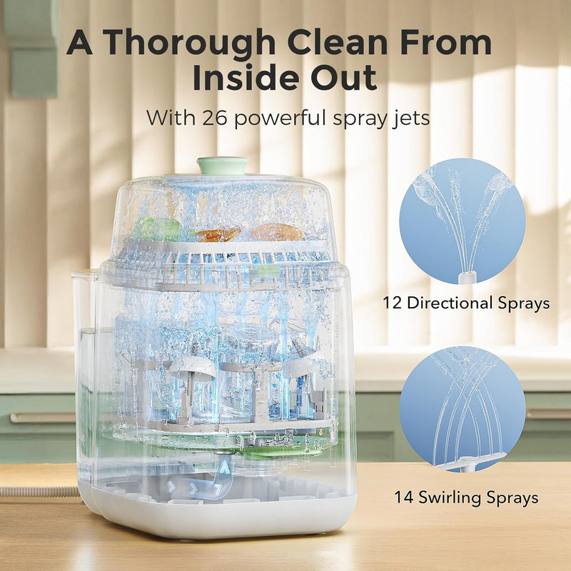 Momcozy Kleanpal Pro Baby Bottle Washer, Sterilizer & Dryer - All-In-One Cleaning Machine for Bottles, Pump Parts & Baby Essentials - Time-Saving & Effortless Care