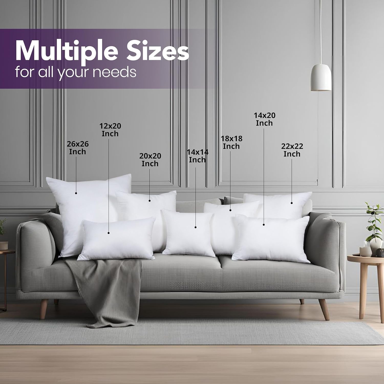 Utopia Bedding Throw Pillows Insert (Pack of 2, White) - 18 X 18 Inches Bed and Couch Pillows - Indoor Decorative Pillow