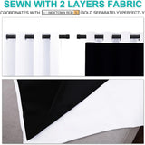 NICETOWN 100% Blackout Window Curtain Panels, Cold and Full Light Blocking Drapes with Black Liner for Nursery, 84 Inches Drop Thermal Insulated Draperies (White, 2 Pieces, 52 Wide Each Panel)