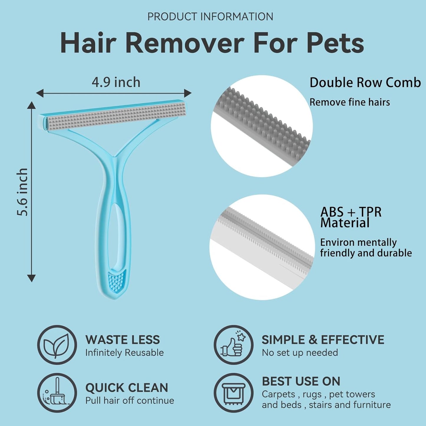 Pet Hair Remover, Dog Cat Hair Remover,Lint Remover,Carpet Rake for Pet Hair Removal,Carpet Rake,Lint Brush,Lint Shaver for Carpets, Car Mat,Couch,Pet Bed,Furniture & Rug