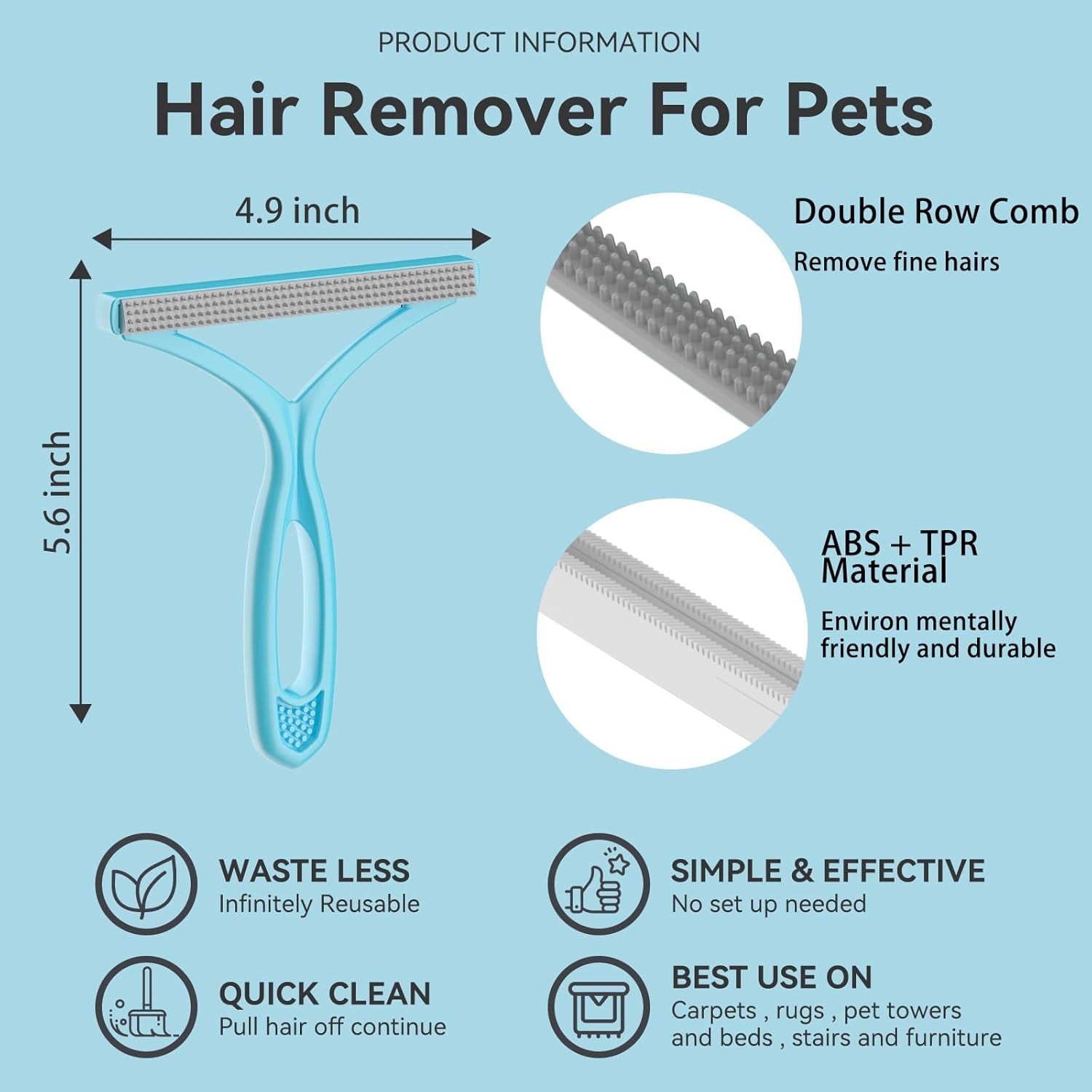 Pet Hair Remover, Dog Cat Hair Remover,Lint Remover,Carpet Rake for Pet Hair Removal,Carpet Rake,Lint Brush,Lint Shaver for Carpets, Car Mat,Couch,Pet Bed,Furniture & Rug