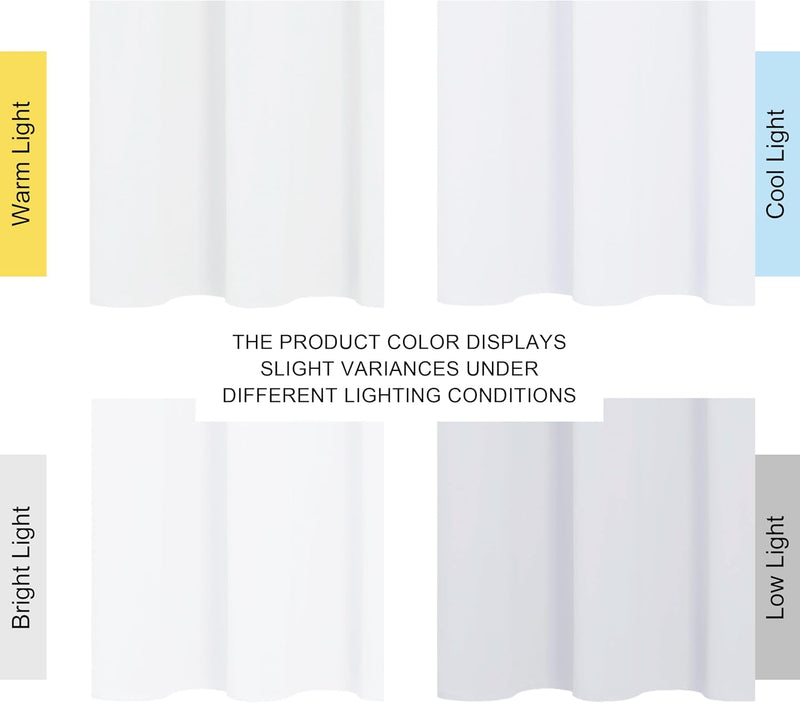 NICETOWN 100% Blackout Window Curtain Panels, Cold and Full Light Blocking Drapes with Black Liner for Nursery, 84 Inches Drop Thermal Insulated Draperies (White, 2 Pieces, 52 Wide Each Panel)