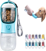 Dog Water Bottle with Food Container, Travel Puppy Water Bowl, Portable Pet Dispenser, Cat Walking and Hiking Dog Gift