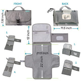 Kopi Baby Portable Diaper Changing Pad - Baby Diaper Changer Travel Bag with Wipes Pocket, Smart Design Portable Changing Mat, Infant Travel Station Kit, Gift for Newborn Girl & Boy - Grey, Classic
