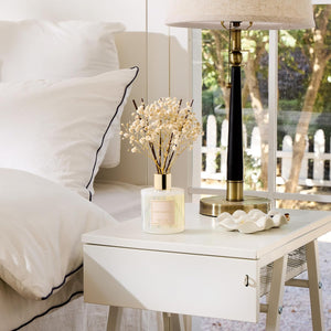 Cocorrína Reed Diffuser Set, 6.7 Oz Clean Linen Scented Diffuser with Sticks Home Fragrance Reed Diffuser for Bathroom Shelf Decor